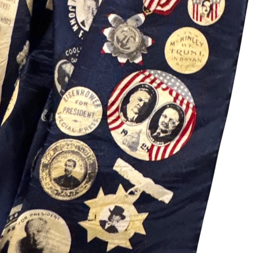 Mens Museum Artifacts All Silk‎ Tie Presidential Political History Pattern - Picture 2 of 8